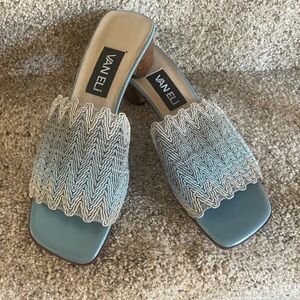 Vaneli Blue, Light Gray, Dark Gray Sandals Size 7